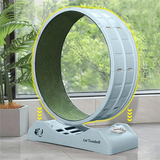 1Pc Indoor Assembly, Cat Roller Treadmill,Silent Fitness Cat Running Wheel With Carpeted Runway