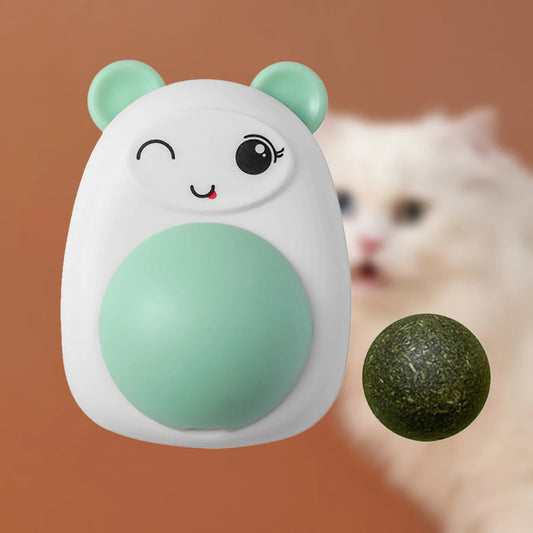 2Pcs Plastic Catnip Ball Replaceable Rotatable for Pet Health Supplies (Green Hamster)