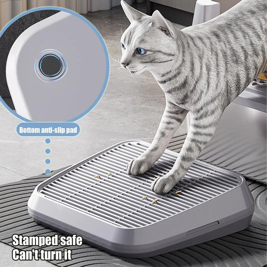 Cat Litter Catcher Ramp Box Double Layer Paw cleaning Tray Cat Pedal Step Stool with Filter Universal litter box accessories