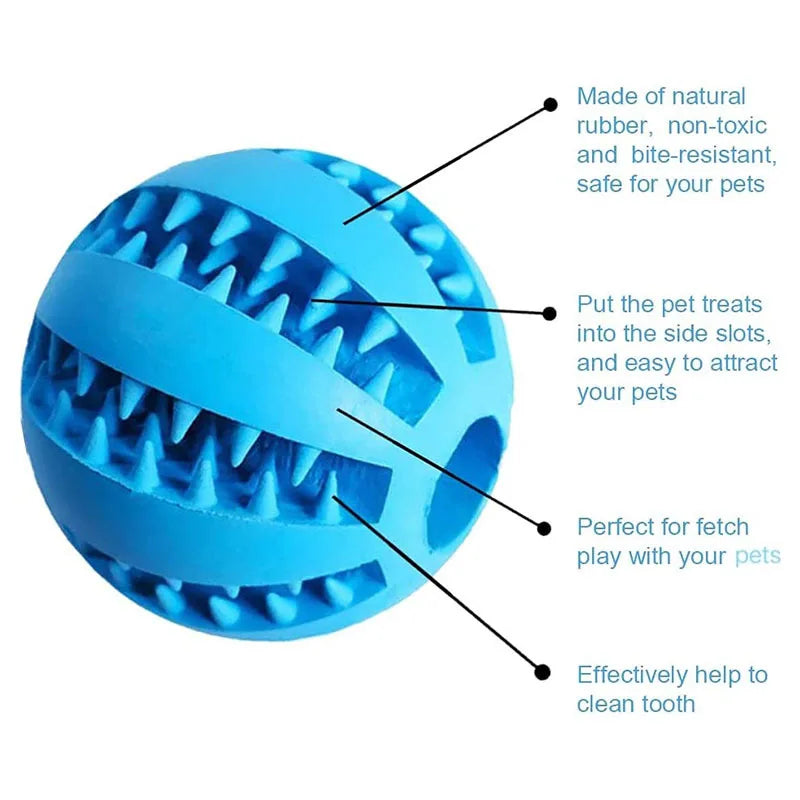 Dog Toy Ball Interactive Rubber Balls Tooth Cleaning Cats Pets Food Treat Feeder Silicone Balls Toy