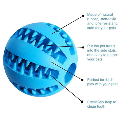 Dog Toy Ball Interactive Rubber Balls Tooth Cleaning Cats Pets Food Treat Feeder Silicone Balls Toy