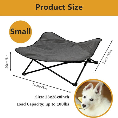 Elevated Dog Bed Portable Raised Pet Cot Indoor Folding Dog Cot Bed Padded Filling Carrying Bag Included Pet Camping Traveling