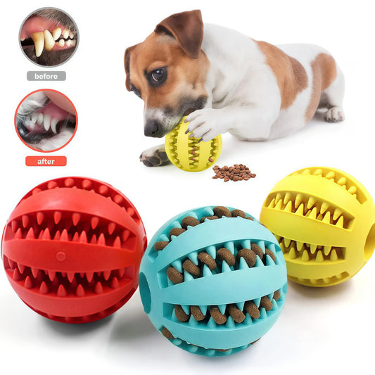 Dog Toy Ball Interactive Rubber Balls Tooth Cleaning Cats Pets Food Treat Feeder Silicone Balls Toy