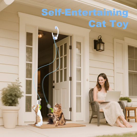Cat Toys Electric Door Hanging USB Rechargeable Self Play Retractable