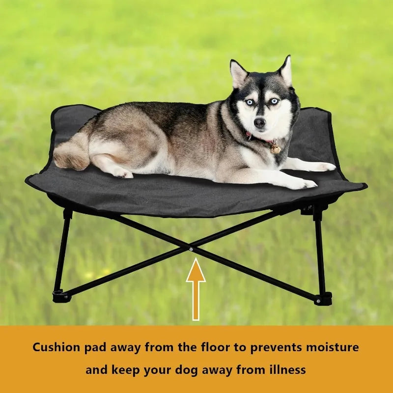 Elevated Dog Bed Portable Raised Pet Cot Indoor Folding Dog Cot Bed Padded Filling Carrying Bag Included Pet Camping Traveling