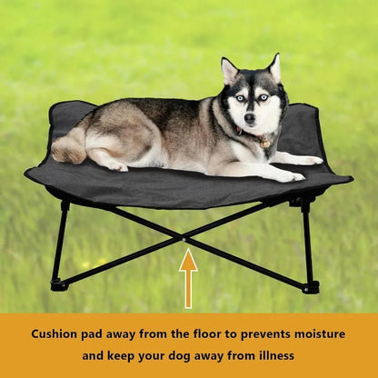 Elevated Dog Bed Portable Raised Pet Cot Indoor Folding Dog Cot Bed Padded Filling Carrying Bag Included Pet Camping Traveling