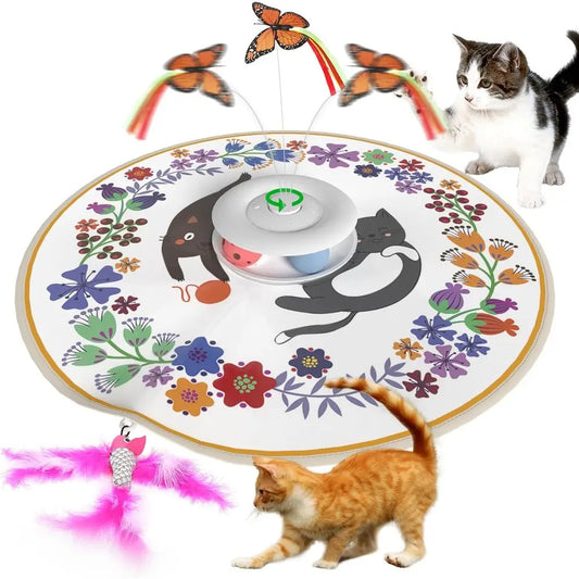 4-in-1 Interactive Cat Toy, Auto Litter Toy, Sensor Automatic Hide & Seek, USB Rechargeable, Indoor Cats Exercise & Boredom Relief