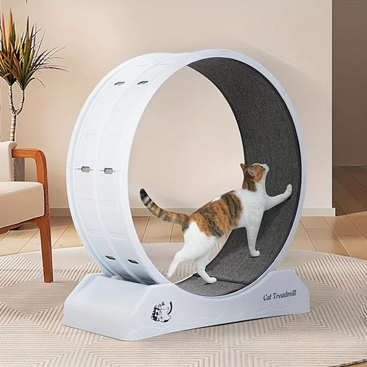 1Pc Indoor Assembly, Cat Roller Treadmill,Silent Fitness Cat Running Wheel With Carpeted Runway