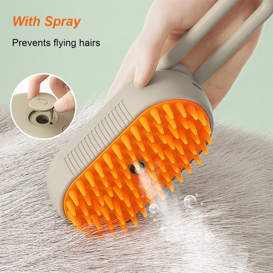 Cat Steam Brush Steamy Dog Brush 3 in 1 Electric Spray Cat Hair Brushes USB Rechargeable Dog Grooming Massage Comb