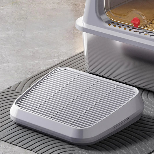 Cat Litter Catcher Ramp Box Double Layer Paw cleaning Tray Cat Pedal Step Stool with Filter Universal litter box accessories