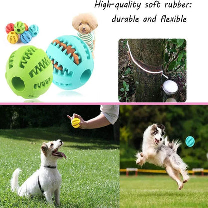 Dog Toy Ball Interactive Rubber Balls Tooth Cleaning Cats Pets Food Treat Feeder Silicone Balls Toy