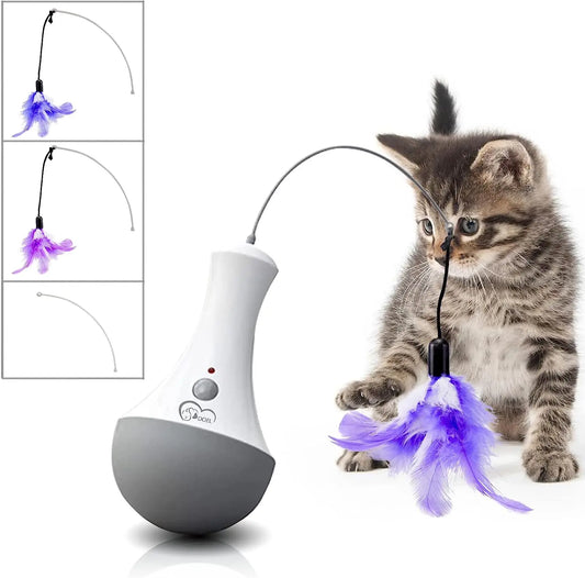 Cat Interactive Toys Funny Feather Kitten Teaser Indoor Play Automatic