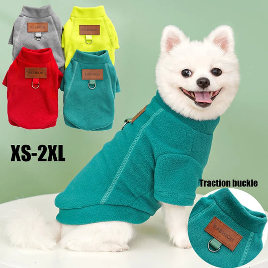 Winter Warm Dog Clothes for Small Dogs Fashion Dog Hoodies Solid Color Puppy Sweatshirt Soft Cat Pullovers Chihuahua Pet Hoodies