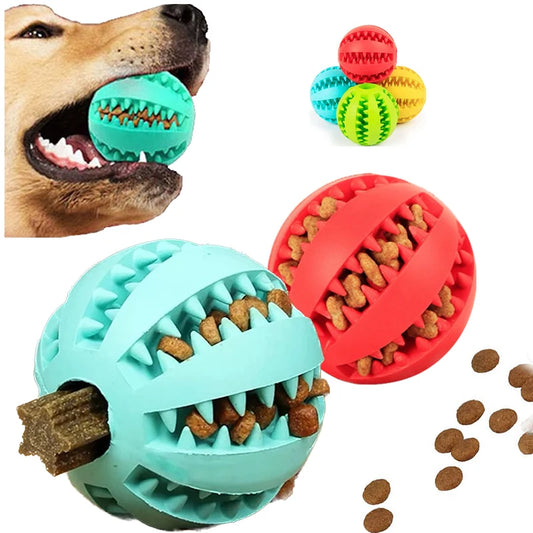 Dog Toy Ball Interactive Rubber Balls Tooth Cleaning Cats Pets Food Treat Feeder Silicone Balls Toy