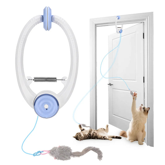 Cat Toys Electric Door Hanging USB Rechargeable Self Play Retractable