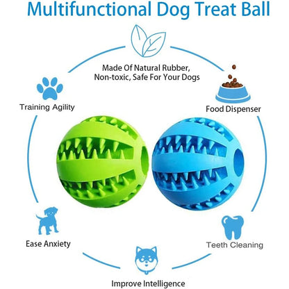Dog Toy Ball Interactive Rubber Balls Tooth Cleaning Cats Pets Food Treat Feeder Silicone Balls Toy
