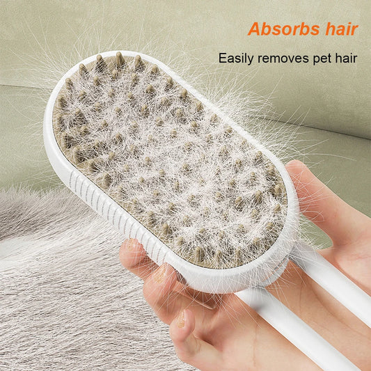 Cat Steam Brush Steamy Dog Brush 3 in 1 Electric Spray Cat Hair Brushes USB Rechargeable Dog Grooming Massage Comb