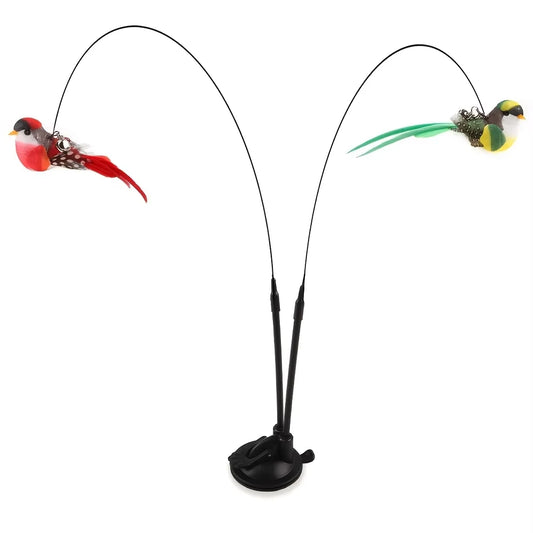 Interactive Cat Wand - Non-slip suction cup base and double-locking grip design, no batteries required, suitable for indoor